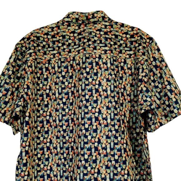 Projek Raw A-Fit Button down shirt  SMALL  Cocktail Print  Stretch  Wicking  NWT - Picture 3 of 11